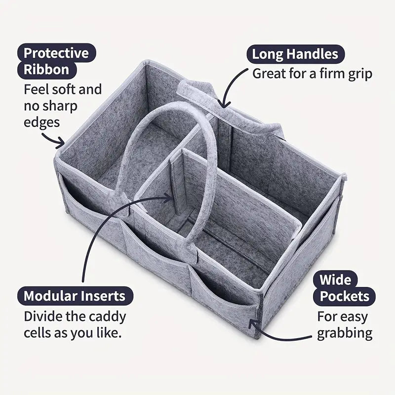 Baby Multipurpose Portable Organizer for Diapers, Toys and other Essentials - Light Grey, Dark Grey, Khaki